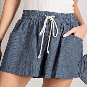 Eesome Blue Striped Women's Shorts